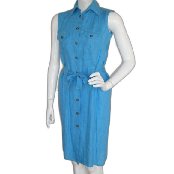 CASUAL CORNER Career Dress, 4, Blue, Sleeveless - Picture 3 of 8